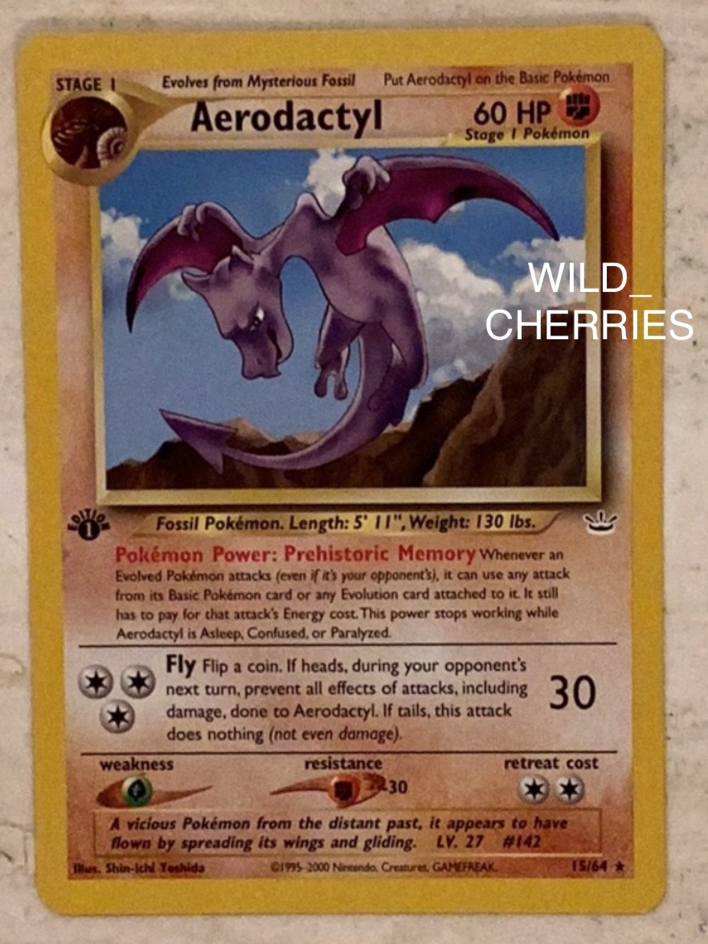 Aerodactyl 1st Edition 2001 Pokemon Neo Revelation 15/64 Non Holo Card #15 TCG